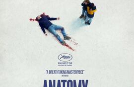 Afiche de "Anatomía de una caída" ("Anatomie d'une chute", Justine Triet, 2023).