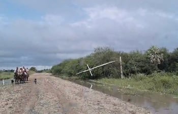 En Alberdi, la ANDE reportó unos 30 postes de hormigón armado rotos tras la tormenta de ayer.