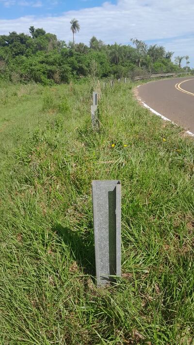 Las imágenes corresponden a la zona de las barandas que fueron hurtadas, ubicada en la ruta que une la ciudad de Santa María con Santa Rosa.