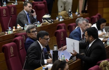 El diputado Édgar Olmedo (ANR, B) presentó el informe final de la Comisión Especial que analiza el déficit de las Caja Fiscal.