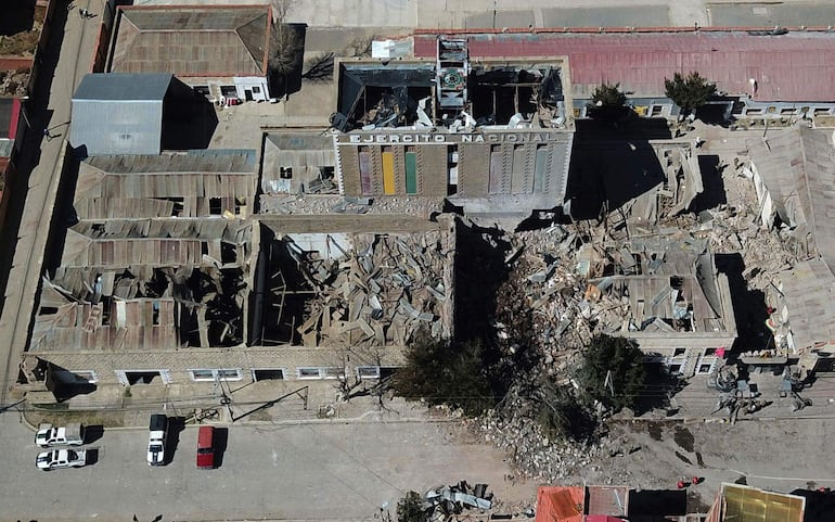 Las instalaciones militares afectadas por la explosión.