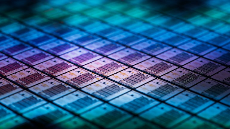 Oblea de semiconductores de silicio.