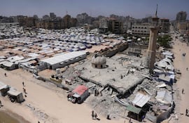 Campo de refugiados en Gaza.
