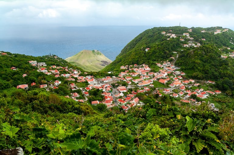 Windwardside en Saba, Países Bajos, Caribe.
