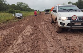 Este fue el panorama durante la previa a la Navidad en el camino que conduce a Bahía Negra.