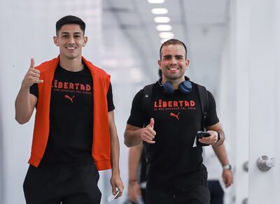 Gustavo Ángel Aguilar Encina (25 años) y Hugo Javier Martínez Cantero (25), futbolistas repolleros.
