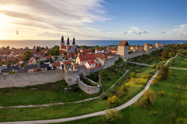 Muralla en Visby, Gotland, Suecia.