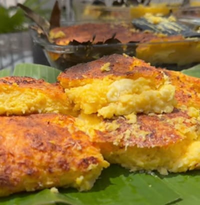 Chipa guasú sin huevo. Receta de la chef y creadora de contenido Emi Baez.
