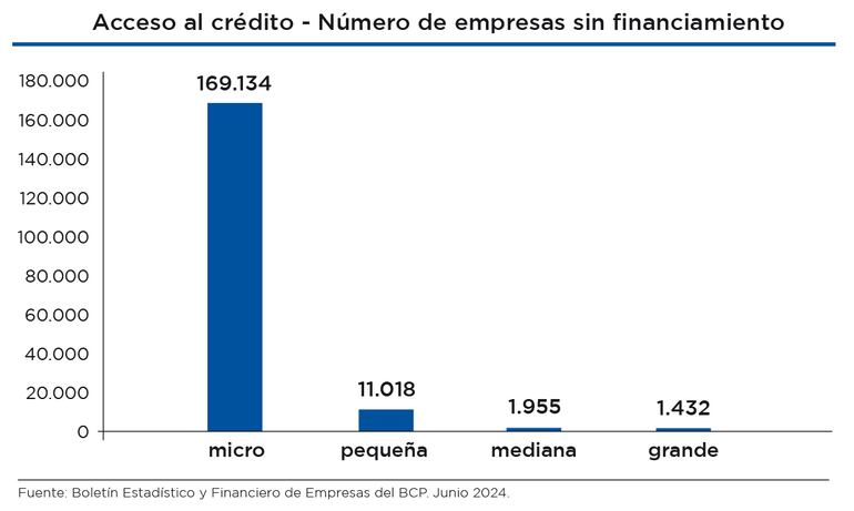 Empresas del sector mipymes sin acceso a financiamiento.