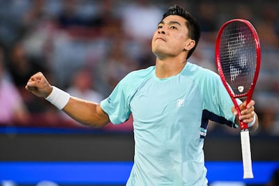Brandon Nakashima festeja su clasificación a las semifinales del Masters 1000 de Canadá.
