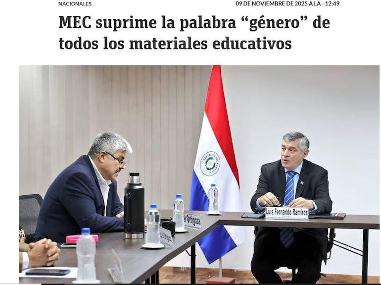 MEC prohibió la palabra género en todos sus materiales educativos, a partir del 2025.