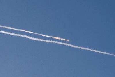 Cohetes sobre la ciudad israelí de Netanya, este martes.