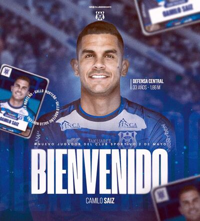 Juan Camilo Saiz, nuevo futbolista del Sportivo 2 de Mayo de Pedro Juan Caballero.