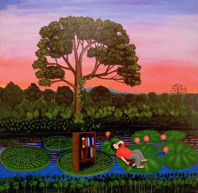 Una de las pinturas que formarán parte de la exposición de Adelaida Colmán en Areguá.