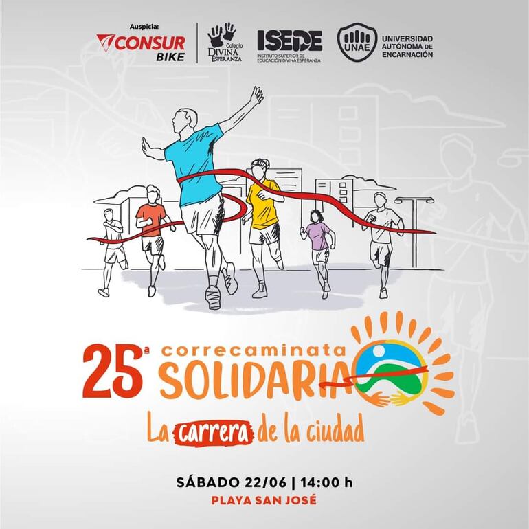 Afiche promocional de la 25 edición de la "Correcaminata Solidaria", que se desarrollará el 22 de junio próximo.
