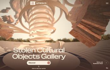 Portada del Museo Virtual de Objetos Culturales Robados presentado por la Unesco.