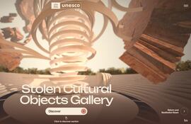 Portada del Museo Virtual de Objetos Culturales Robados presentado por la Unesco.