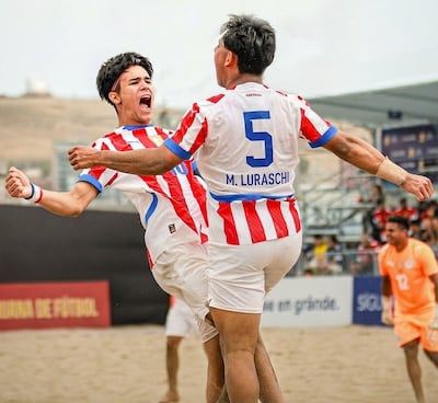 Goleada pynandi a Colombia para anotarse a la final del Sudamericano de fútbol playa que se disputa en Lima, Perú.