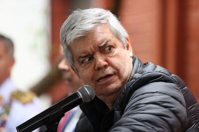 El ministro del Interior de Paraguay, Enrique Riera, durante una rueda de prensa en Asunción.