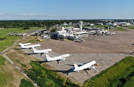Vista aérea del Aeropuerto Internacional Silvio Pettirossi, de la ciudad de Luque.