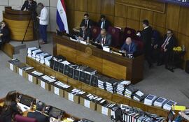 A modo de "show", expusieron una serie de carpetas para compensar lo pobre de su informe final.