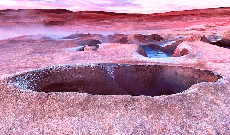 Sol de Manana, área geotermal, departamento de Potosi, Bolivia.