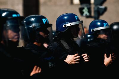 Agentes de Policía en Buenos Aires (Argentina).