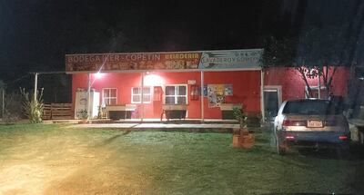 Bodega donde Sergio Cáceres Rodríguez de 41 años fue asesinado de un balazo en la cabeza, en Curuguaty