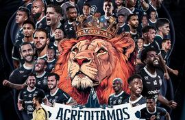 Composición gráfica de los que hicieron posible el ascenso del Remo a la Serie A. El paraguayo Alan "Coyote" Rodríguez, formado en Cerro Porteño, disputó 18 partidos con el León Azul.