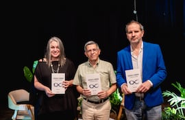 Mónica Laneri, Dario Lugo y Rubén Bisceglia.