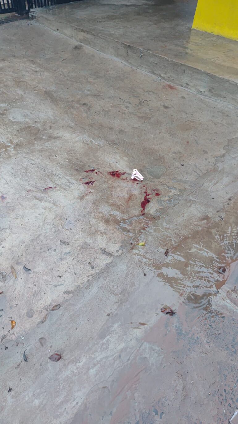 Los investigadores encontraron importantes rastros de sangre en el lugar donde cayó el herido.