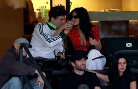 ¡Muy enamorados! Timothée Chalamet y Kylie Jenner durante el BNP Paribas Open en Indian Wells Tennis Garden, en California.