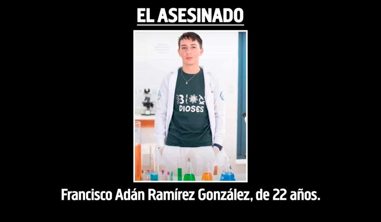 Francisco Adán Ramírez González, de 22 años, estudiante asesinado.