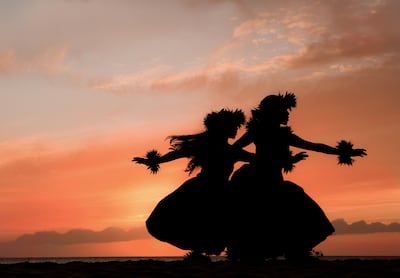 Bailarinas de Hula en Maui, Hawái.