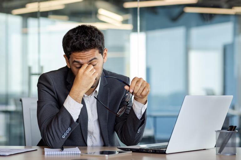 Pausa antiestrés en el trabajo.