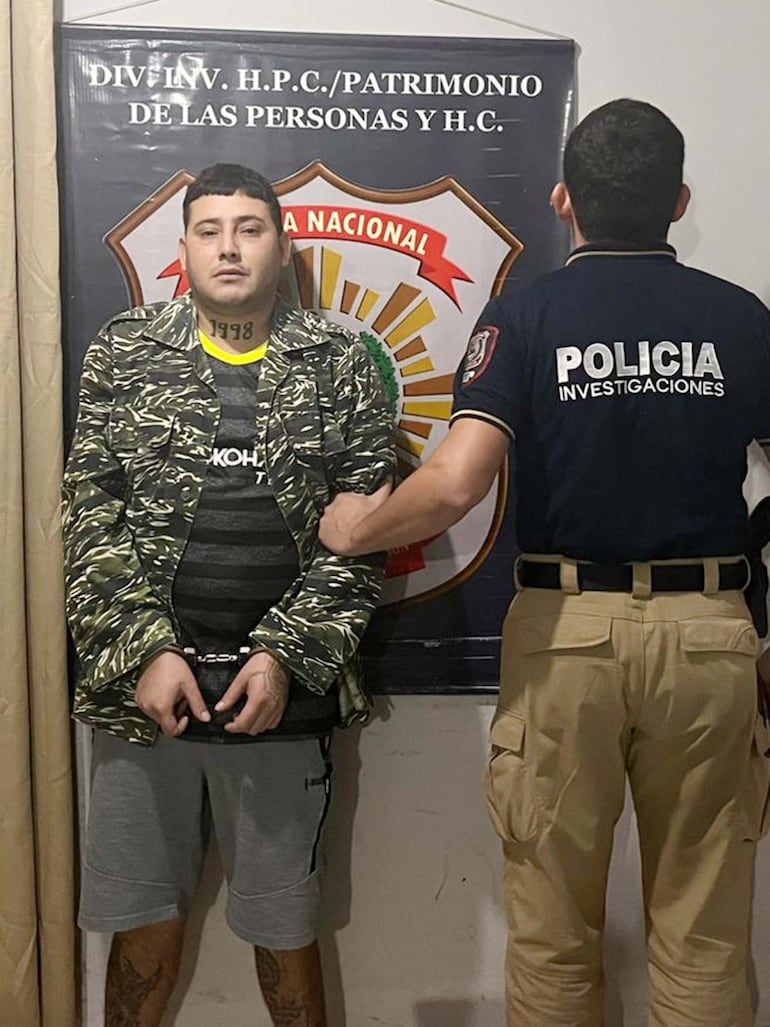 José Rodolfo Figueredo, capturado e imputado por el robo en banda a la tienda de Tupí SA.