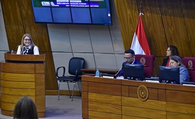 Comisión Bicameral de Presupuesto en la sala se sesión de Diputados.