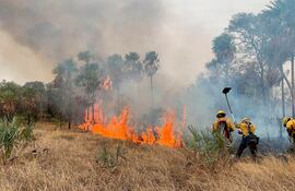 Imagen de archivo: un incendio en Fuerte Olimpo.