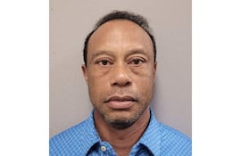 Tiger Woods, al momento de su detención, el 27 de marzo, en el pueblo de Jupiter, condado de Palm Beach, en Florida.