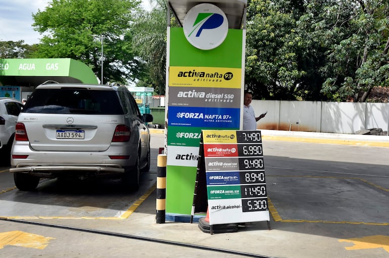Fotos de Nuevos Precios del Combustible en Petrosur, 21 Proyectadas c/ Ita Ybate