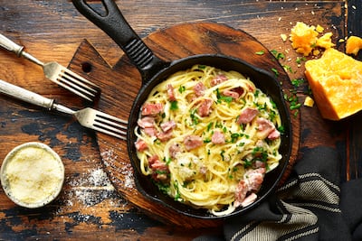 Espagueti a la carbonara.