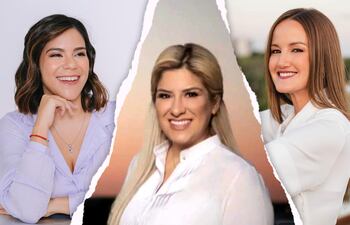 Johanna Ortega, Arlene Aquino y Soledad Núñez, precandidatas a intendentas de Asunción por la oposición.