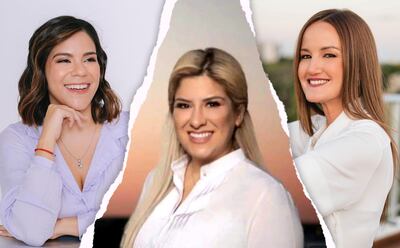 Johanna Ortega, Arlene Aquino y Soledad Núñez, precandidatas a intendentas de Asunción por la oposición.