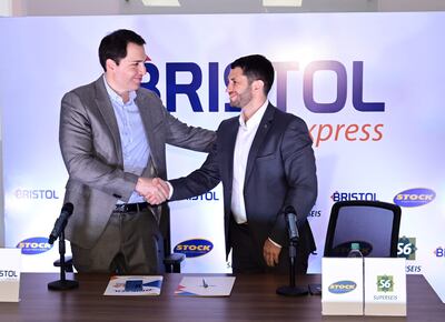 Eduardo Giménez y Nahuel Pianarosa anunciaron el ambicioso plan de instalar 40 locales Bristol Express dentro de Superseis y Stock.