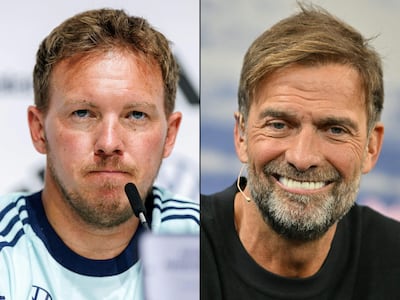 Julian Nagelsmann (izquierda) y su sucesor como seleccionador de Alemania, Jürgen Klopp.