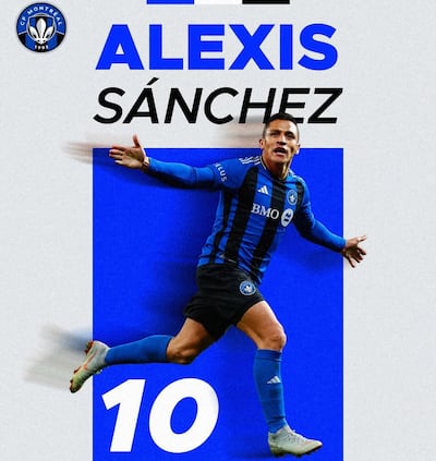 Alexis Sánchez, nuevo futbolista del Montreal de Canadá, que compite en la MLS.