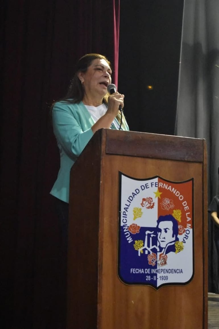 Nilsa Sánchez, siendo intendenta interina de Fernando de la Mora en 2021.