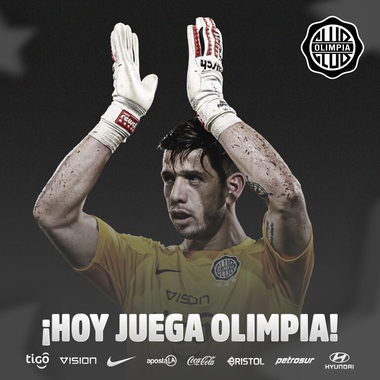 El anuncio de Olimpia en el día del partido con Guaraní.