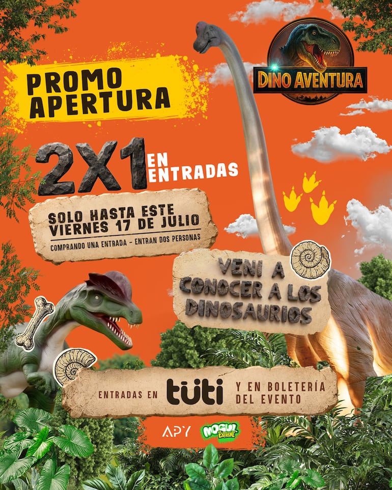 Por la apertura, Dino Aventura ofrece entradas 2x1.