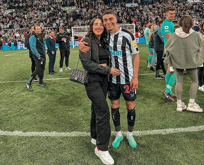 Alexia Notto y Miguel Almirón, siempre juntos. Ahora, la pareja disfruta la clasificación de Miggiy y su club a la Champions League.